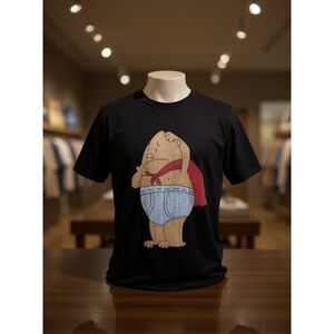 Unisex Hiclol Black Captain Underpants Graphic T Shirt Size XL #14